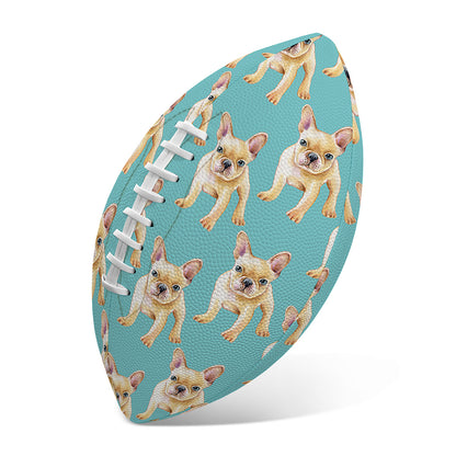 Watercolor French Bulldog Puppy Print Rugby Ball