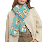 Watercolor French Bulldog Puppy Print Scarf