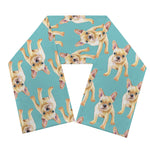 Watercolor French Bulldog Puppy Print Scarf