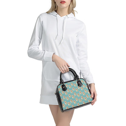 Watercolor French Bulldog Puppy Print Shoulder Handbag
