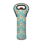 Watercolor French Bulldog Puppy Print Single Neoprene Wine Tote