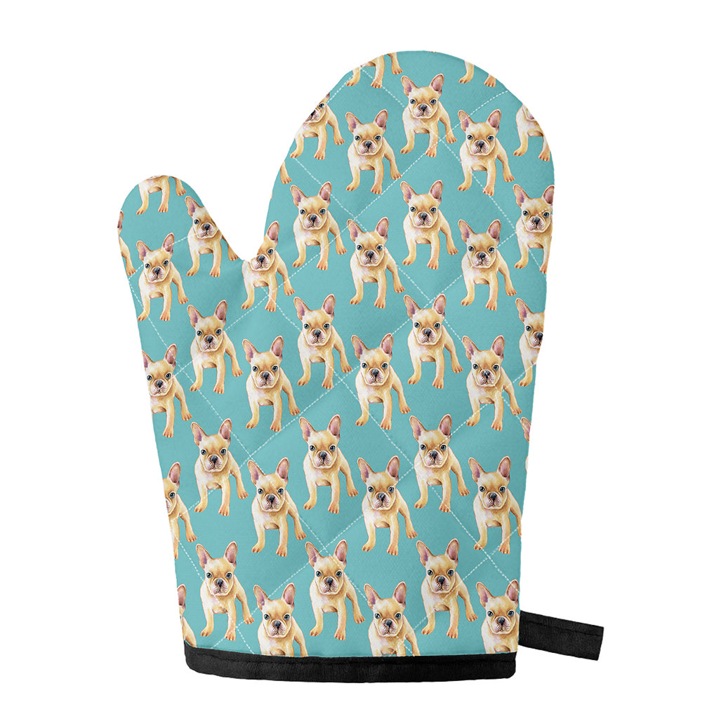 Watercolor French Bulldog Puppy Print Single Oven Mitt