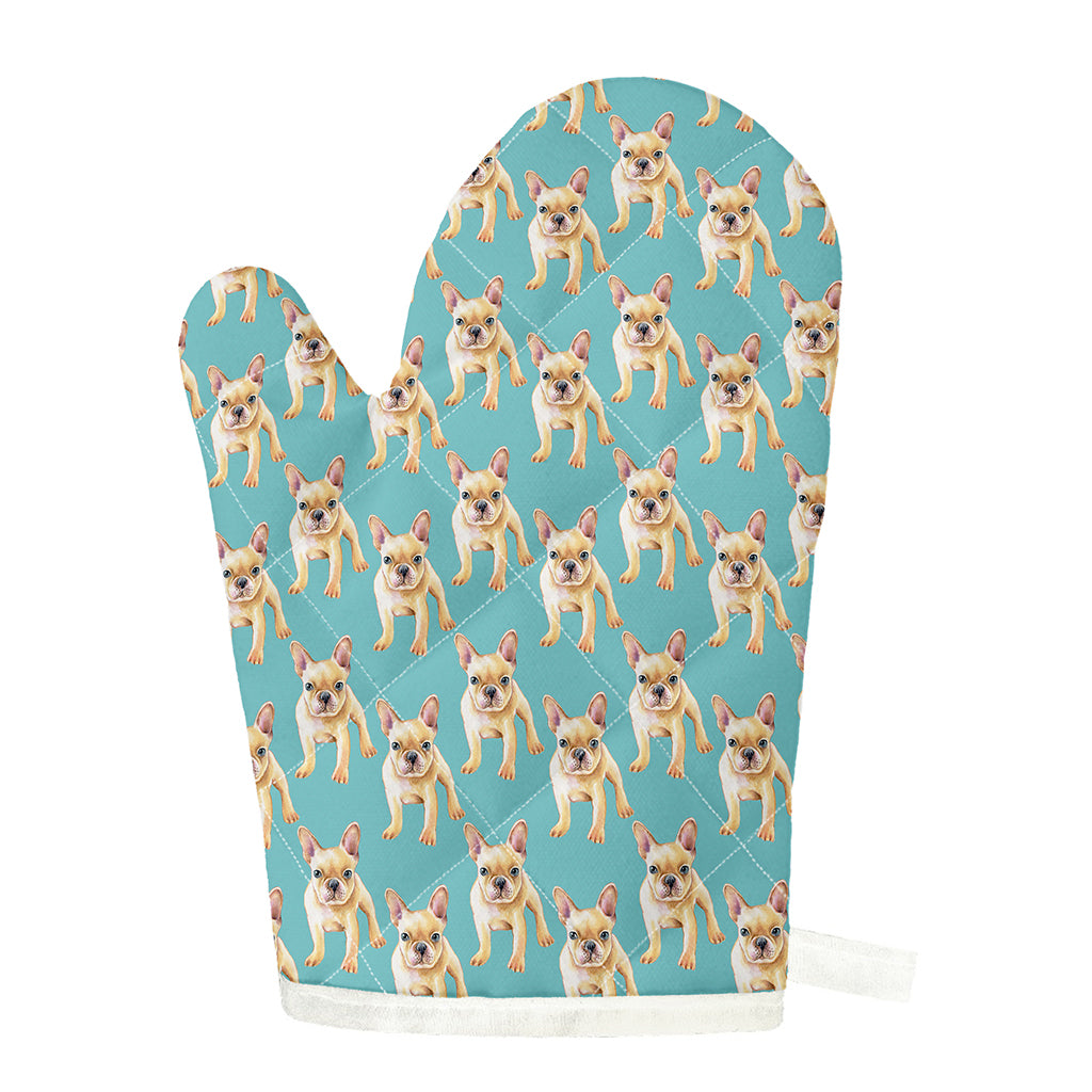 Watercolor French Bulldog Puppy Print Single Oven Mitt