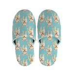 Watercolor French Bulldog Puppy Print Slippers