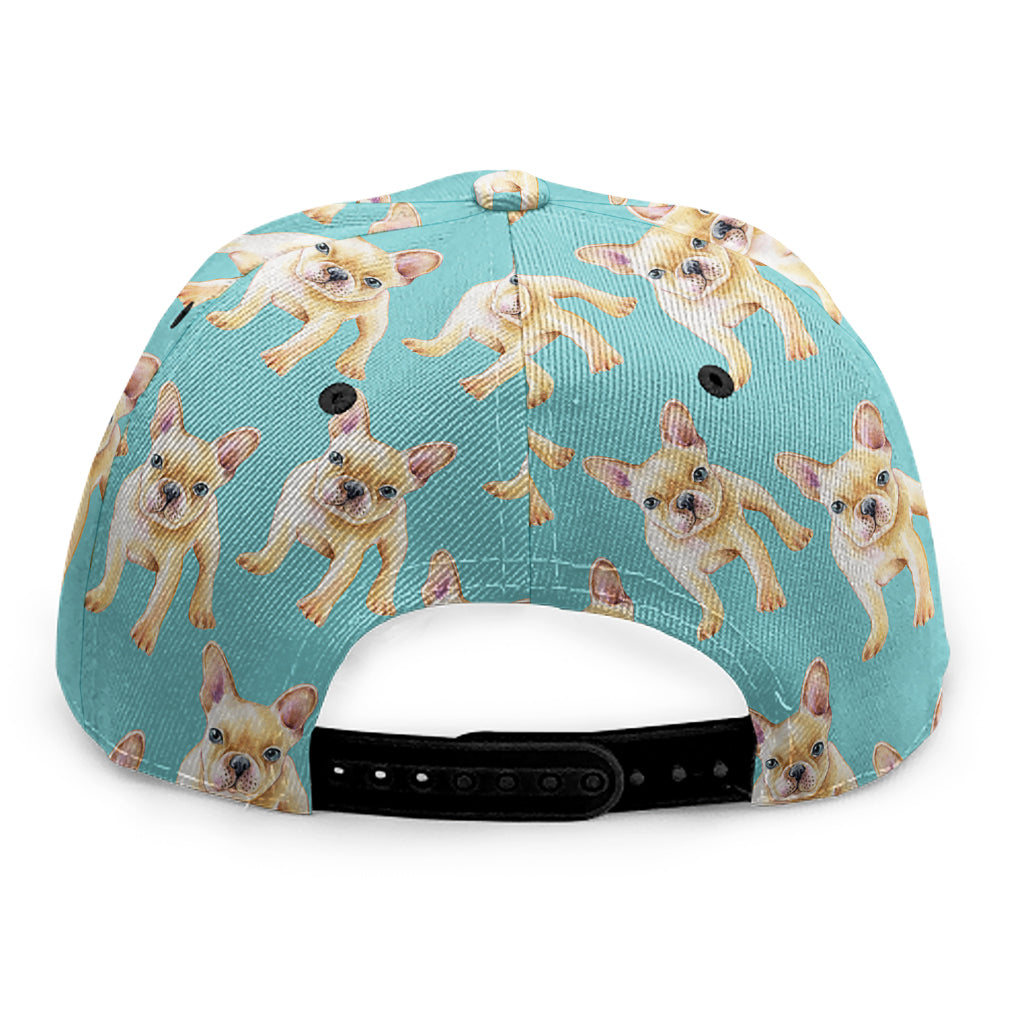 Watercolor French Bulldog Puppy Print Snapback Cap