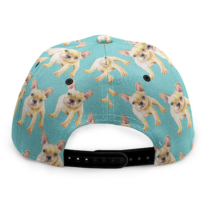 Watercolor French Bulldog Puppy Print Snapback Cap