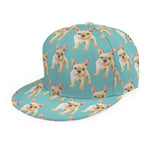 Watercolor French Bulldog Puppy Print Snapback Cap