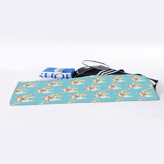 Watercolor French Bulldog Puppy Print Sports Towel