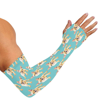 Watercolor French Bulldog Puppy Print Sun Protection Arm Sleeves