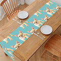 Watercolor French Bulldog Puppy Print Table Runner