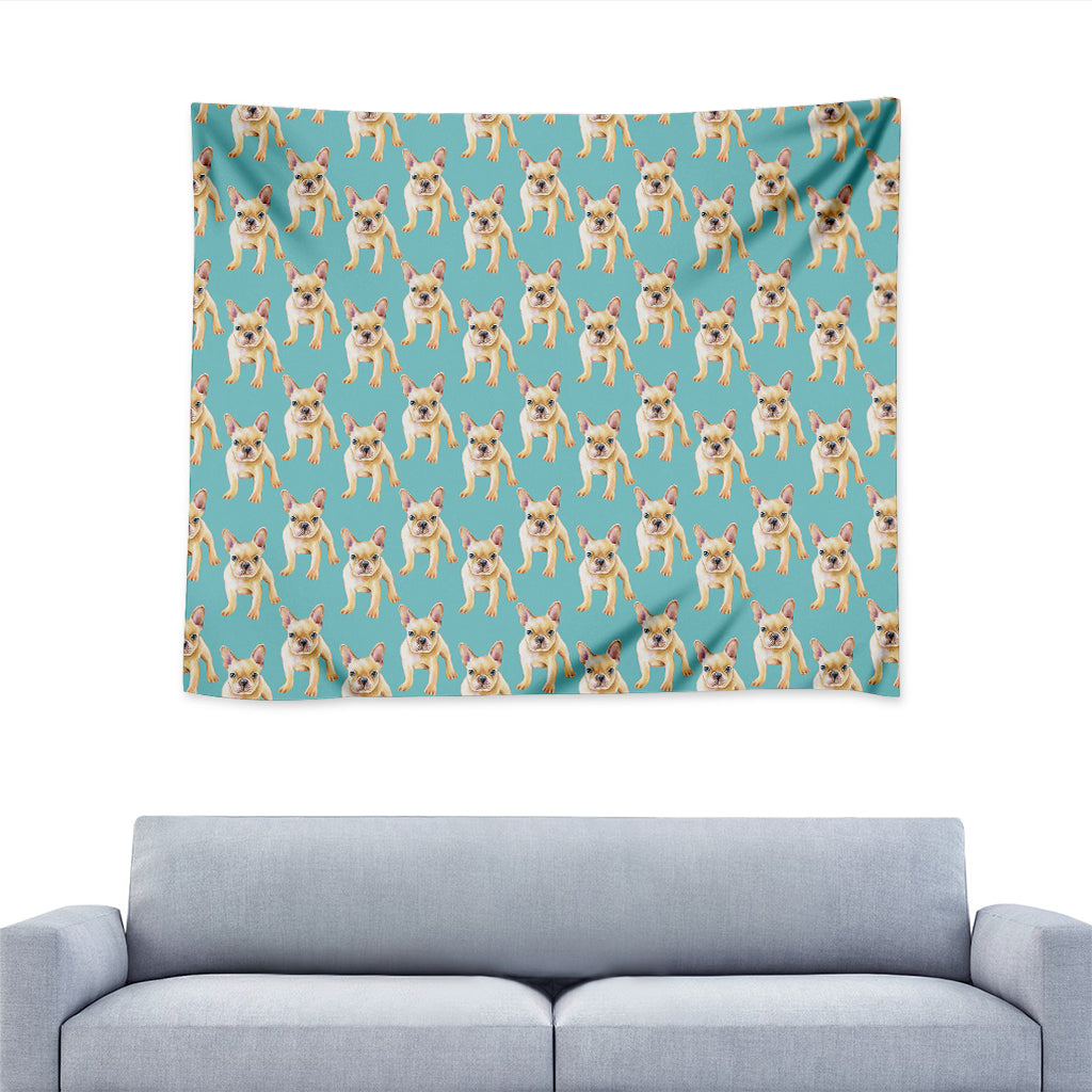 Watercolor French Bulldog Puppy Print Tapestry