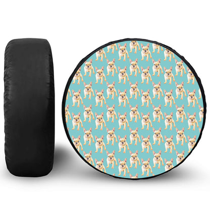 Watercolor French Bulldog Puppy Print Tire Cover