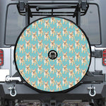 Watercolor French Bulldog Puppy Print Tire Cover With Camera Hole