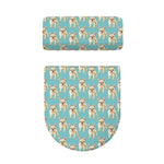 Watercolor French Bulldog Puppy Print Toilet Lid And Tank Cover Set