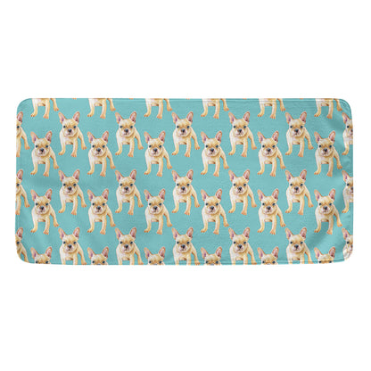 Watercolor French Bulldog Puppy Print Towel