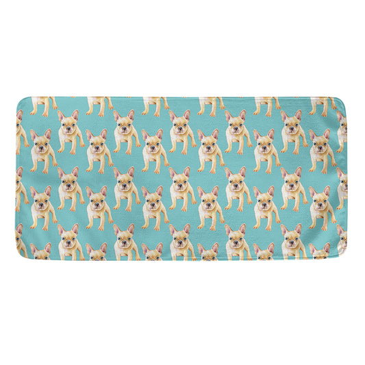 Watercolor French Bulldog Puppy Print Towel