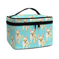Watercolor French Bulldog Puppy Print Travel Makeup Bag