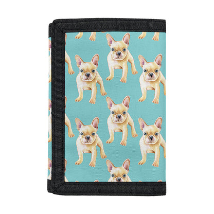 Watercolor French Bulldog Puppy Print Trifold Wallet