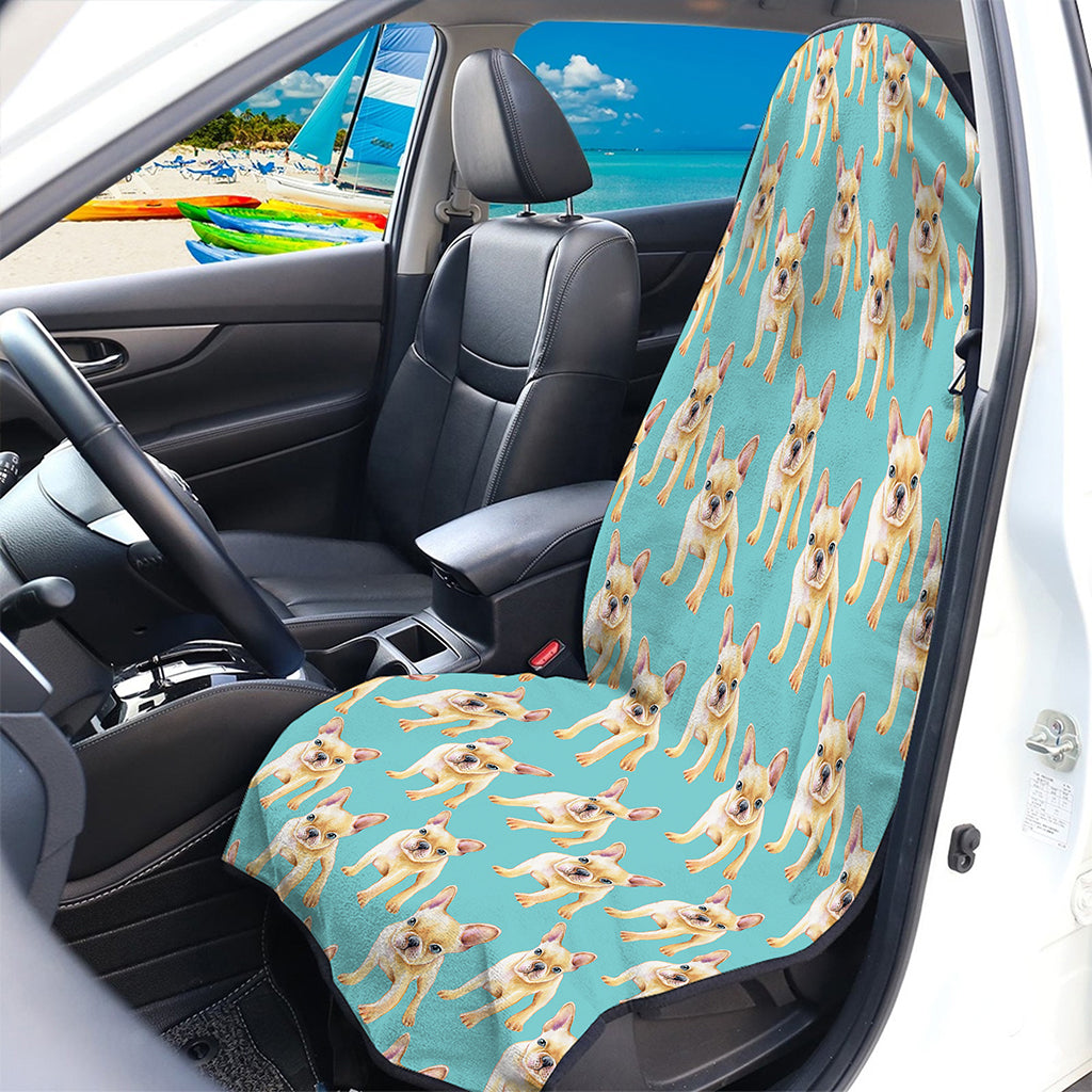 Watercolor French Bulldog Puppy Print Waterproof Car Seat Cover
