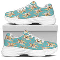 Watercolor French Bulldog Puppy Print White Chunky Shoes