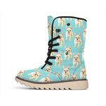 Watercolor French Bulldog Puppy Print Winter Boots