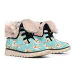 Watercolor French Bulldog Puppy Print Winter Boots