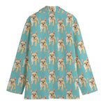 Watercolor French Bulldog Puppy Print Women's Blazer