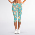 Watercolor French Bulldog Puppy Print Women's Capri Leggings