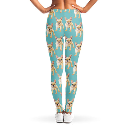Watercolor French Bulldog Puppy Print Women's Leggings