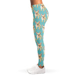 Watercolor French Bulldog Puppy Print Women's Leggings