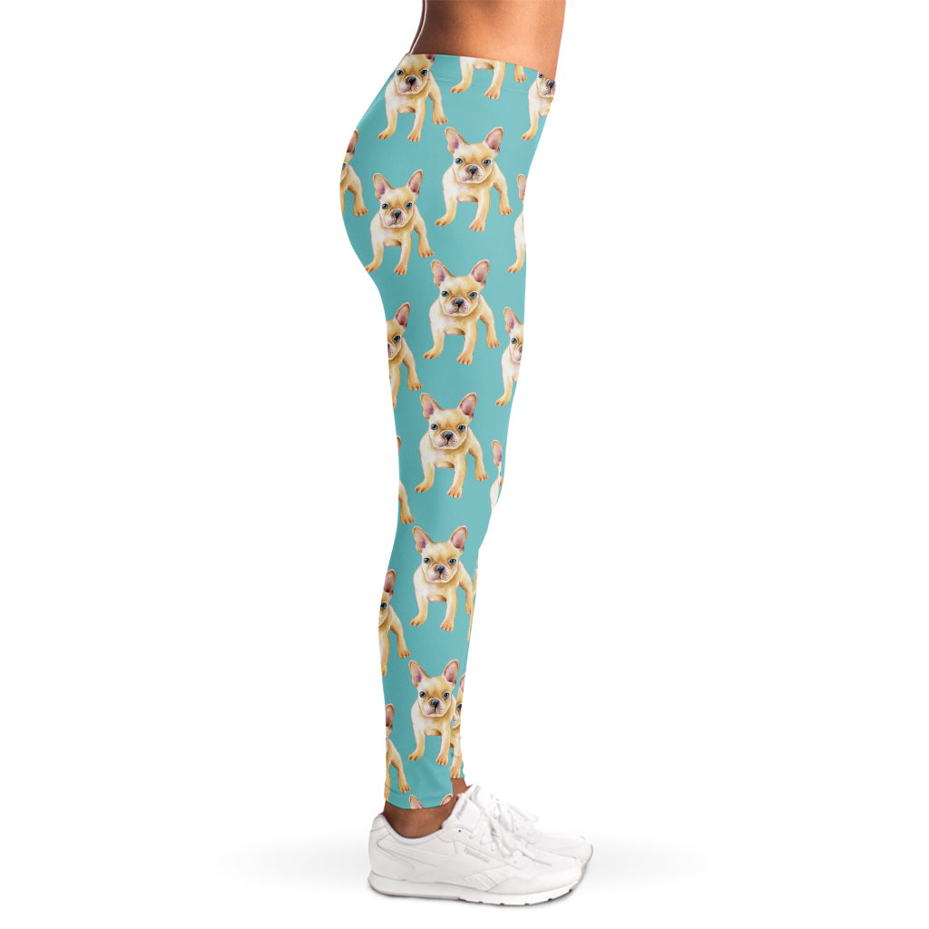 Watercolor French Bulldog Puppy Print Women's Leggings