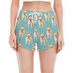 Watercolor French Bulldog Puppy Print Women's Split Running Shorts