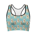 Watercolor French Bulldog Puppy Print Women's Sports Bra