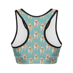 Watercolor French Bulldog Puppy Print Women's Sports Bra