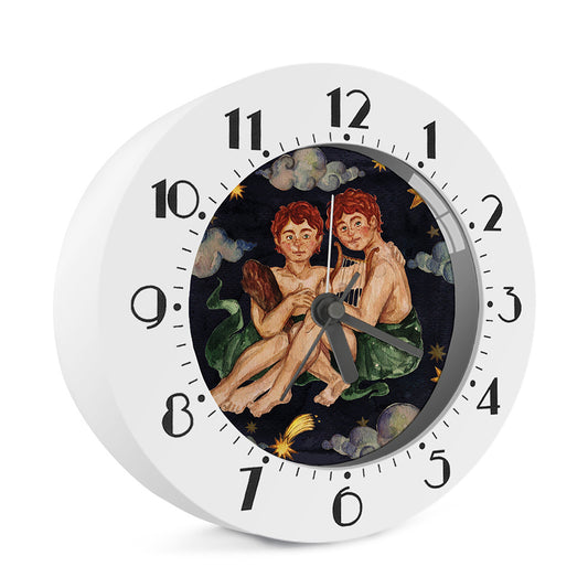 Watercolor Gemini Zodiac Sign Print Alarm Clock