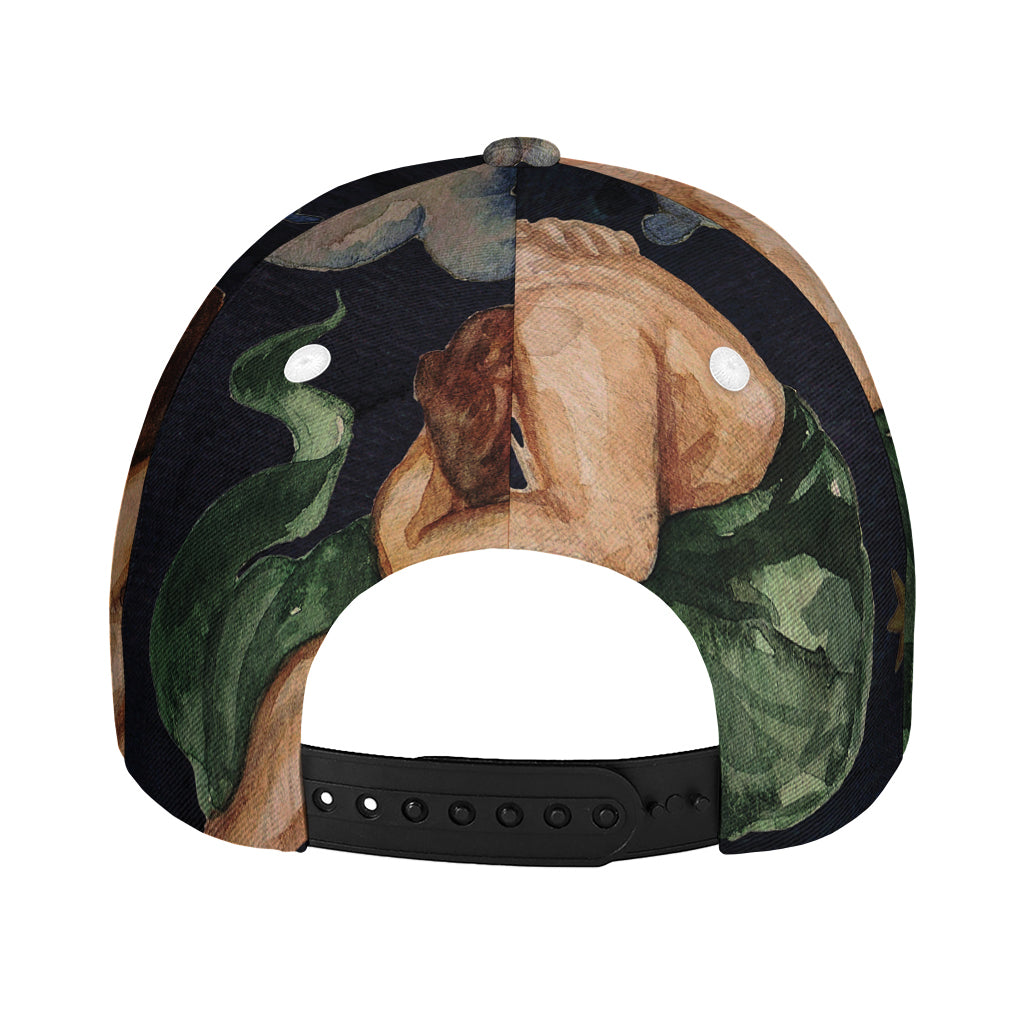Watercolor Gemini Zodiac Sign Print Baseball Cap
