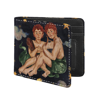 Watercolor Gemini Zodiac Sign Print Bifold Wallet