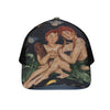 Watercolor Gemini Zodiac Sign Print Black Mesh Trucker Cap