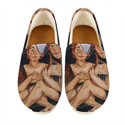 Watercolor Gemini Zodiac Sign Print Casual Shoes