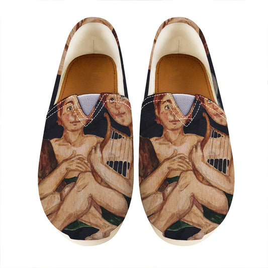 Watercolor Gemini Zodiac Sign Print Casual Shoes