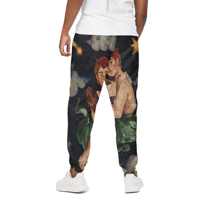 Watercolor Gemini Zodiac Sign Print Cotton Pants