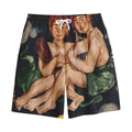 Watercolor Gemini Zodiac Sign Print Cotton Shorts
