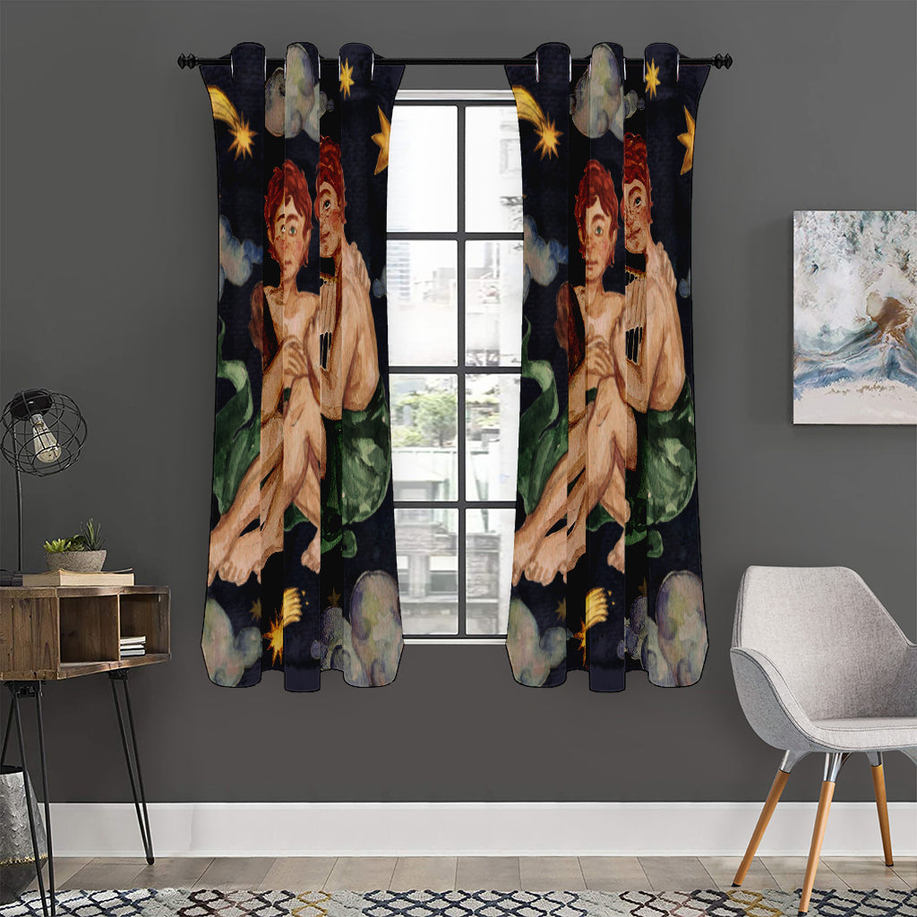 Watercolor Gemini Zodiac Sign Print Curtain
