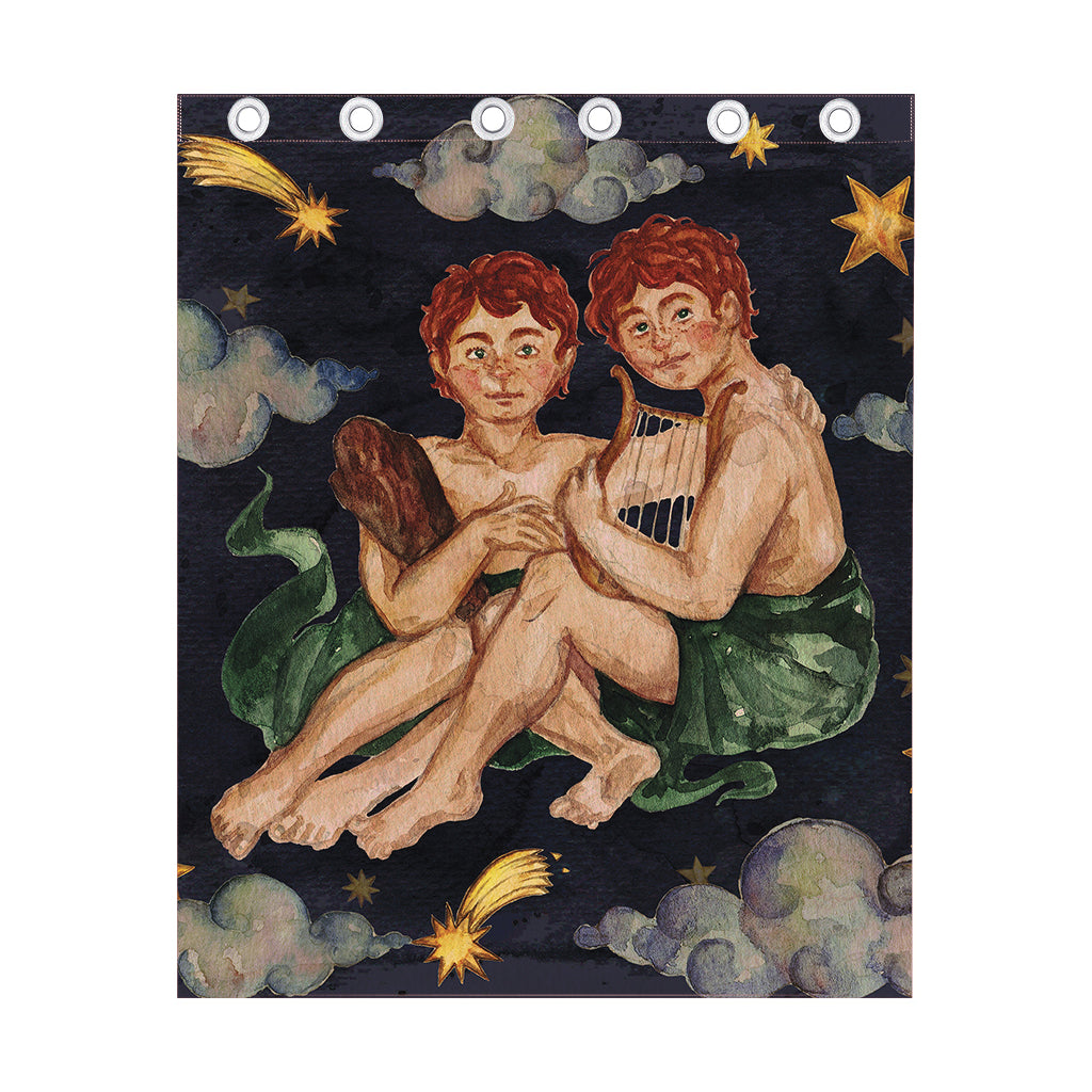Watercolor Gemini Zodiac Sign Print Curtain