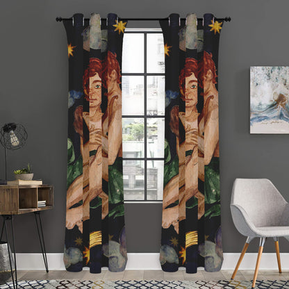 Watercolor Gemini Zodiac Sign Print Curtain