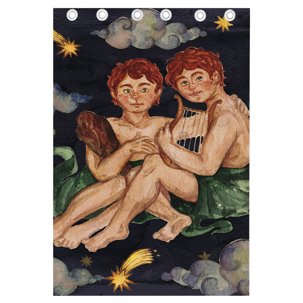Watercolor Gemini Zodiac Sign Print Curtain