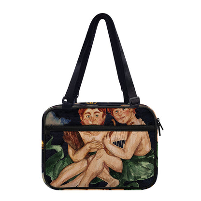 Watercolor Gemini Zodiac Sign Print Double Strap Bible Bag
