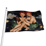 Watercolor Gemini Zodiac Sign Print Flag