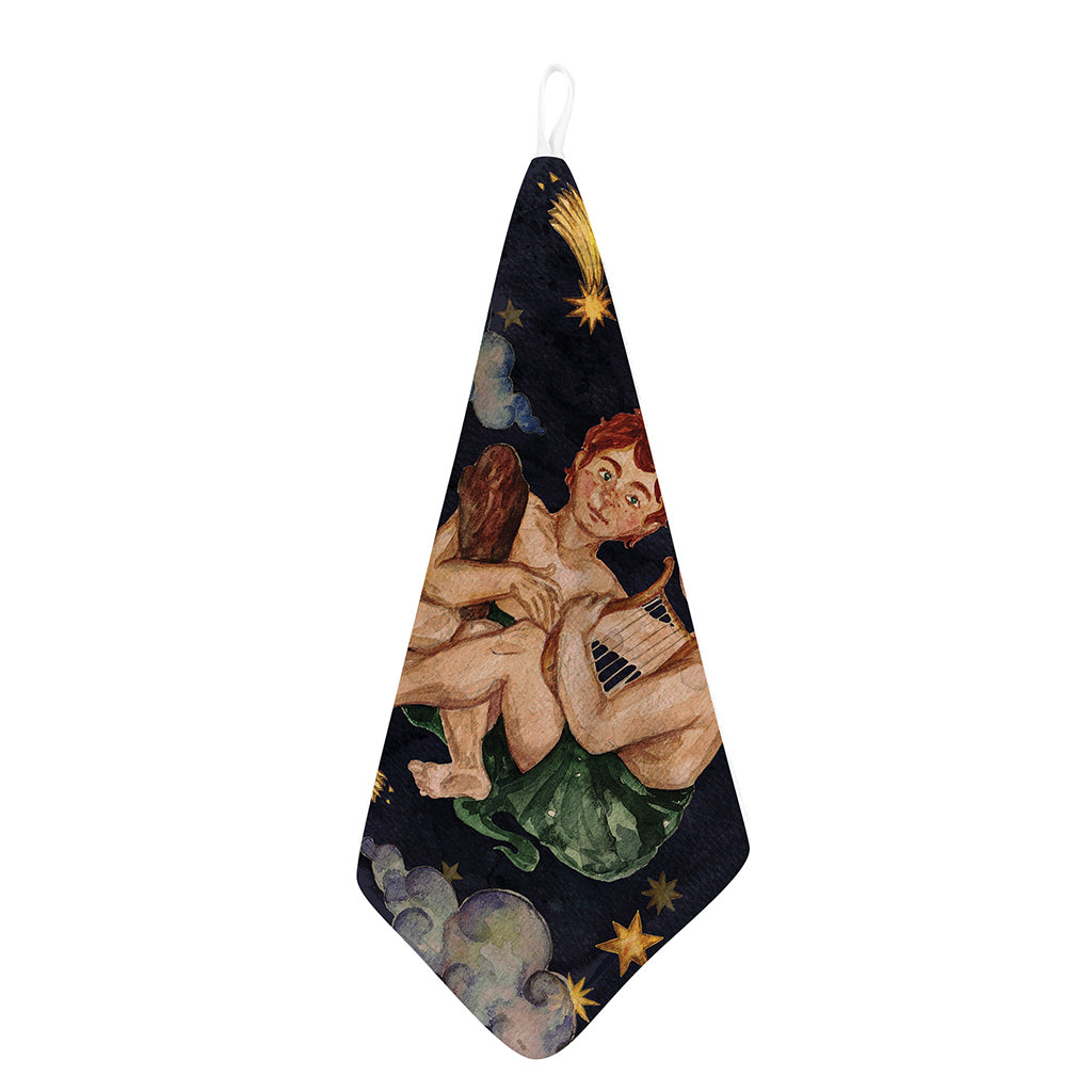 Watercolor Gemini Zodiac Sign Print Hand Towel