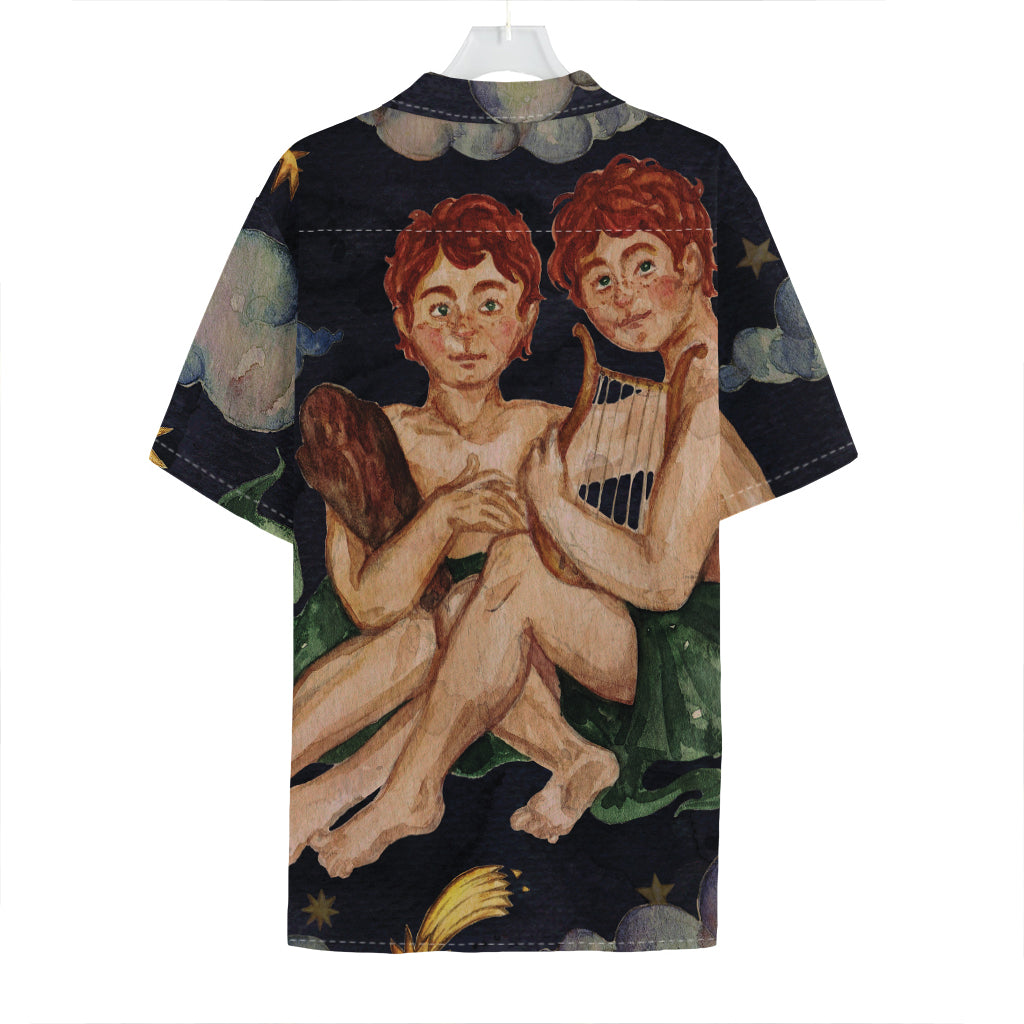 Watercolor Gemini Zodiac Sign Print Hawaiian Shirt